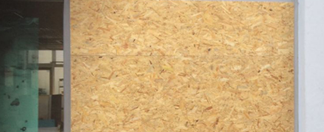 First london glass Boarded up window
